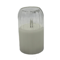 Świeca Woskowa Szklana CORTINA 14/25/PHN Wkład Znicz LED fi7,5 Biała 12,5cm