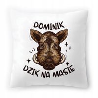 Poduszka Dla Dominika Na Urodziny Ze Zdjęciem Na Prezent Biała 40X40 Cm