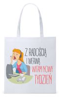 Śmieszny Zabawny Prezent Torba Eco Biała Shopper Z Nadrukiem Ze Zdjęciem
