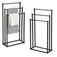 Stojak na Ręczniki Wieszak Łazienkowy Metalowy Stojący Industrialny Czarny