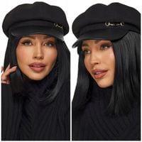 KASZKIET DAMSKI czapka damska z daszkiem beret baker materiałowy skórzany