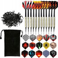 ZESTAW 12 RZUTKI LOTKI DART 100 GROTÓW + 42 PIÓRKA