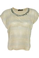 Beżowa Bluzka, Naszyjnik - 38 / M