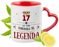 17 Urodziny Czerwony Z Uszkiem W Kształcie Serca Na Prezent