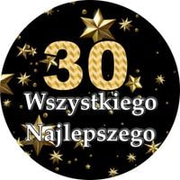 Opłatek na tort Urodziny Babeczka Znak Zakazu 40 50 60 Tekst Gratis