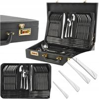 SZTUĆCE ZESTAW SZTUĆCÓW KOMPLET 72el dla 12 osob EMMA POŁYSK WALIZKA KARL