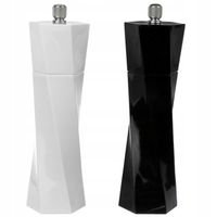 MŁYNEK RĘCZNY DO SOLI PIEPRZU PRZYPRAW ZESTAW 2SZT REGULACJA BIAŁY CZARNY