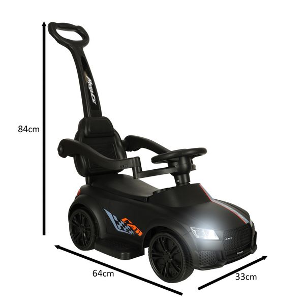 Jeździk pchacz samochód z dźwiękiem i światłami czarny zdjęcie 11