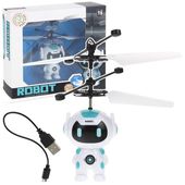 Latający Robot Sterowany Dłonią Ręką Dron Biały