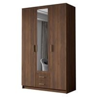 Szafa ADA II 120 cm - pojemna garderoba z lustrem - ORZECH WARMIA+ZŁOTY