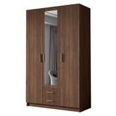 Szafa ADA II 120 cm - pojemna garderoba z lustrem - ORZECH WARMIA+ZŁOTY
