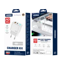 jellico ładowarka sieciowa eu11 pd 20w 1xusb-c + 1xusb qc3.0 + kabel