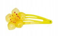 Dziewczęca spinka kwiatek na zatrzask klik żółty 5cm