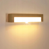 KINKIET DREWNA LAMPA SCIENNA LED NOWOCZESNA DO SALONU KORYTARZ 3000K 18W