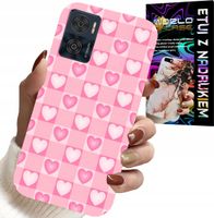 ETUI DO MOTOROLA MOTO E22 / E22I - SERCA KRATKA RÓŻOWA OBUDOWA CASE + SZKŁO