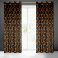 Zasłona gotowa na przelotkach POLA 140x250 Eurofirany czarno/ruda