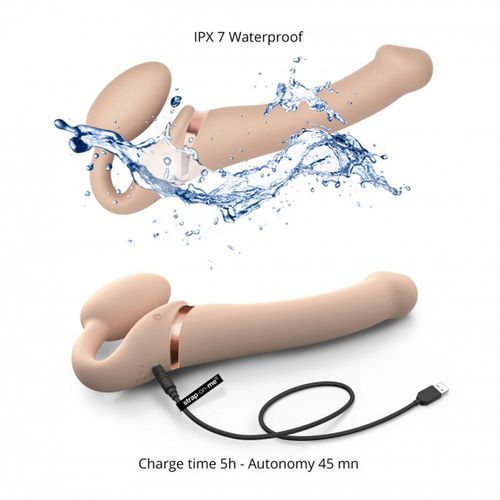 VIBRATING STRAP-ON - L - VANILLA na Arena.pl