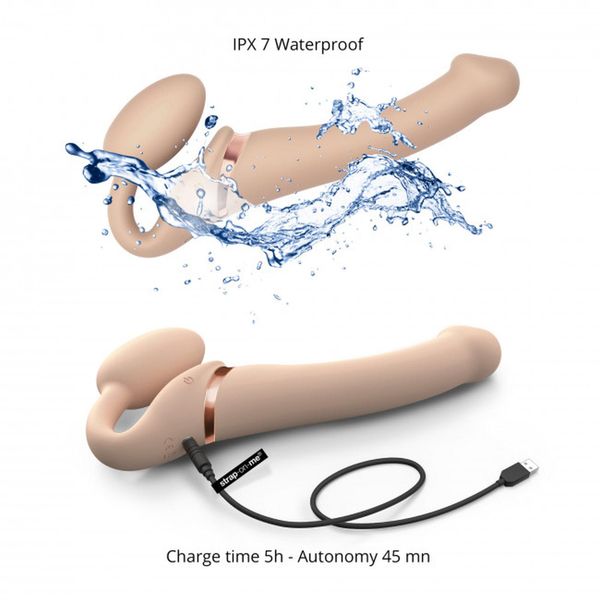 VIBRATING STRAP-ON - L - VANILLA zdjęcie 6