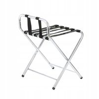 BAGAŻNIK HOTELOWY Stojak na Bagaż z Barierką Metalowy CHROM