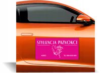 Magnes na samochód reklama magnetyczna 60x30 cm STYLIZACJA PAZNOKCI wzory