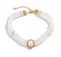 VINTAGE CHOKER perłowy dzielony z perłami perłowa ozdoba na szyję naszyjnik