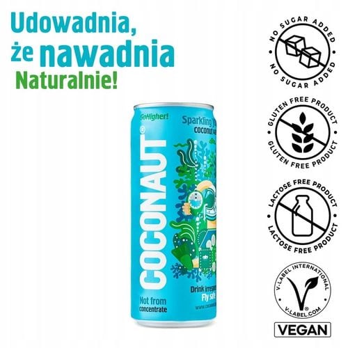 Coconaut Woda kokosowa gazowana z młodego kokosa 100% 20 x 320ml na Arena.pl