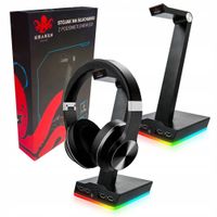 STOJAK UCHWYT SŁUCHAWKI PODŚWIETLENIE RGB HUB USB