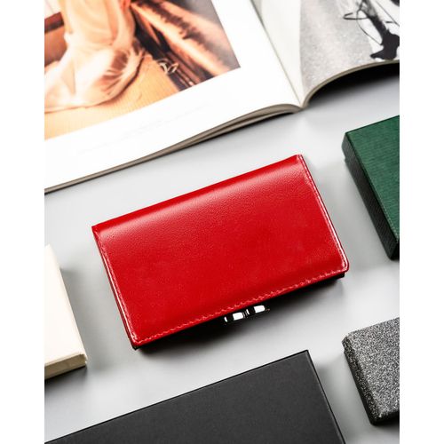 lakierowany portfel damski ze skóry naturalnej i ekologicznej w czerwonym na Arena.pl