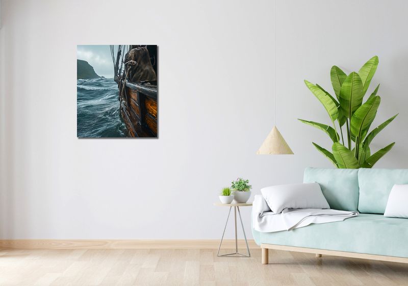 Obraz 60x70cm Statek na Falach zdjęcie 2