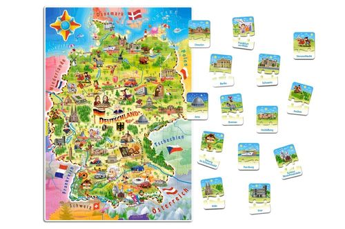120 elementów Edukacyjna mapa Niemiec na Arena.pl