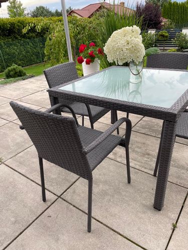 Zestaw obiadowy Eccellente szary technorattan na Arena.pl