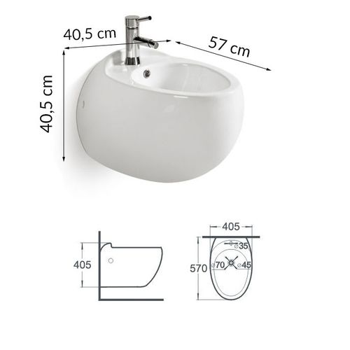 Bidet wiszący okrągły Noah biały na Arena.pl