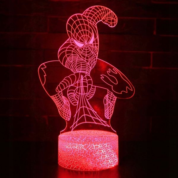 Lampka 3D nocna led usb + pilot Piłka Spider-Man zdjęcie 6