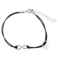 Bransoletka Sznurkowa Infinity Nieskończoność Koło Srebro 925