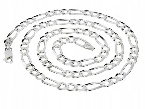 ŁAŃCUSZEK MĘSKI SREBRNY 925 SZEROKI ELEGANCKI FIGARO PEŁNY + GRAWER SREBRO na Arena.pl