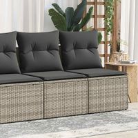 2-cz sofa ogrodowa z poduszkami, jasnoszary, rattan PE i akacja