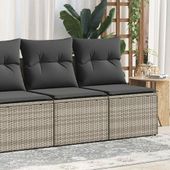 2-cz sofa ogrodowa z poduszkami, jasnoszary, rattan PE i akacja
