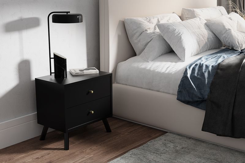 stolik LOFT nocny 45 cm czarny mat zdjęcie 2