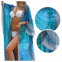 PAREO na plażę BOHO plażowe długa kolorowa TUNIKA sukienka plażowa NARZUTKA