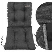 Dekoracyjna PODUSZKA NA KRZESŁO OGRODOWE do siedzenia 48x48x48 czarny LEN