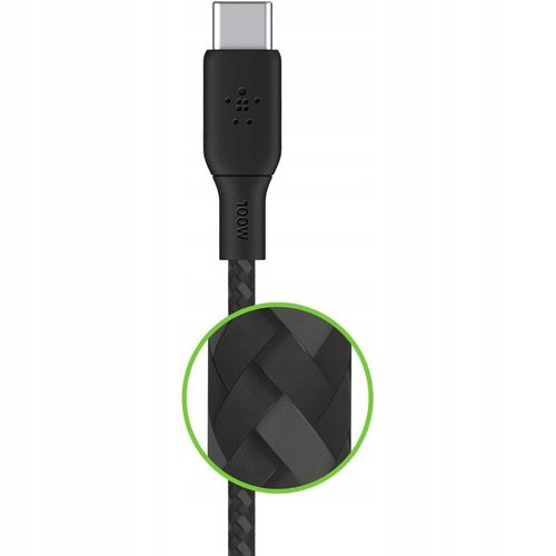 Belkin - Kabel Boost - USB-C do USB-C PD, 5A 100W, z oplotem nylonowym, 3 m na Arena.pl