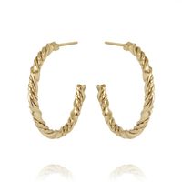 Kolczyki ze stali szlachetnej pozłacanej 14k złotem KST2926