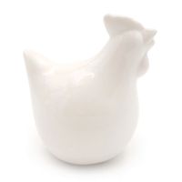 Kura wielkanocna kurka ceramiczna biała figurka do stroika 9 cm
