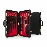 bedroom fantasies zestaw bondage 13 elementow pu leather walizka