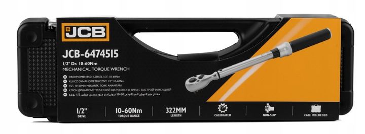 KLUCZ DYNAMOMETRYCZNY Z BLOKADĄ CERTYFIKAT KALIBRACJI ETUI 10-60NM 1/2" JCB zdjęcie 7