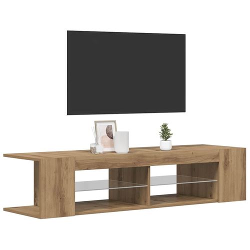 Szafka pod TV z oświetleniem LED, dąb artisan, 135x39x30 cm na Arena.pl