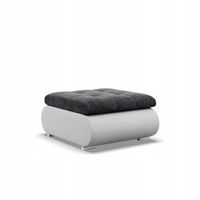 PUFA FORESTA CIEMNY SZARY BIAŁY Podnóżek PUF Otwierana