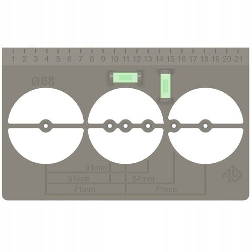 SZABLON DO WYMIAROWANIA OTWORÓW PUSZEK PRĄDOWYCH Z LIBELLĄ POZIOMICĄ na Arena.pl