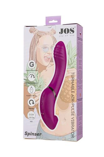 jos vibrator with clitoral stimulator jos spin, silicone, purple, 23 cm na Arena.pl