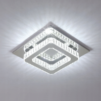 LAMPA SUFITOWA PLAFON LED ŻYRANDOL KRYSZTAŁOWY KWADRAT NOWOCZESNY 30W 6500K